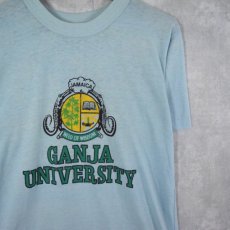 画像1: 70's〜80's Ganja University プリントTシャツ L (1)