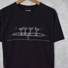 画像1: 80's USA製 カクテルプリントTシャツ L (1)