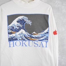 画像1: 80's Apple HOKUSAI "The Great Wave" モックネックロンT XL (1)