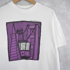 画像1: 90's USA製 アートプリントTシャツ L (1)