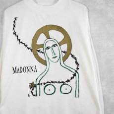 画像1: 1990 MADONNA "MLVC" USA製  モックネックロンT XL (1)