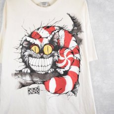 画像1: 90's Alice in Wonderland USA製 "Cheshire Cat" キャラクターイラストTシャツ XL (1)