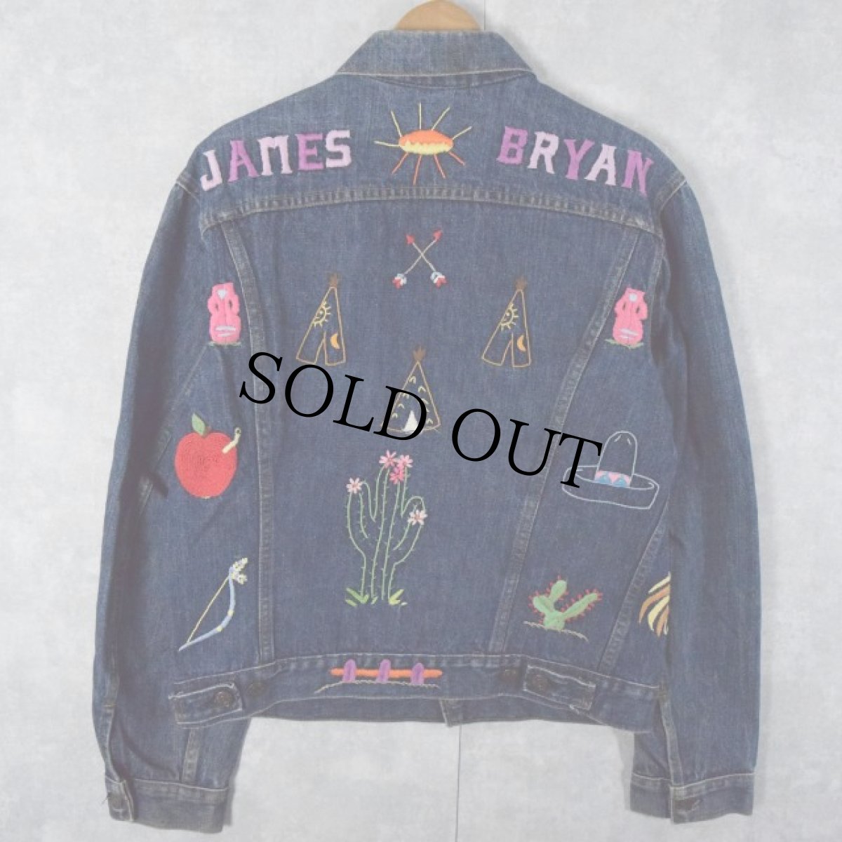 画像2: 80〜90's Levi's ハンド刺繍 デニムジャケット (2)