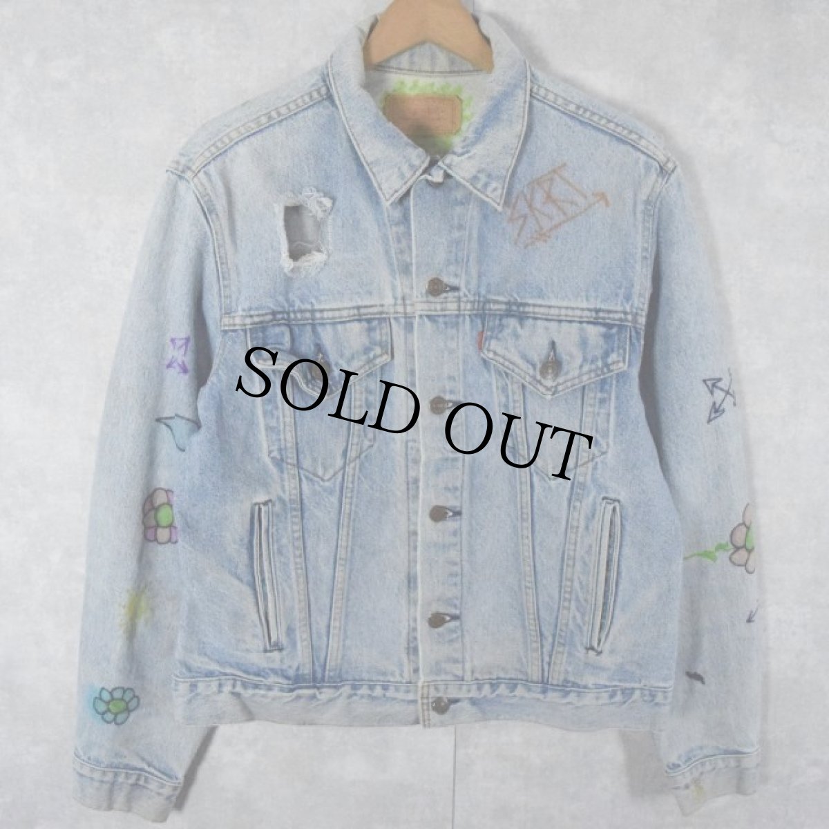 画像2: 80's Levi's 70506-0214 USA製 Motley Crue "Theatre of Pain” ハンドペイント デニムジャケット (2)