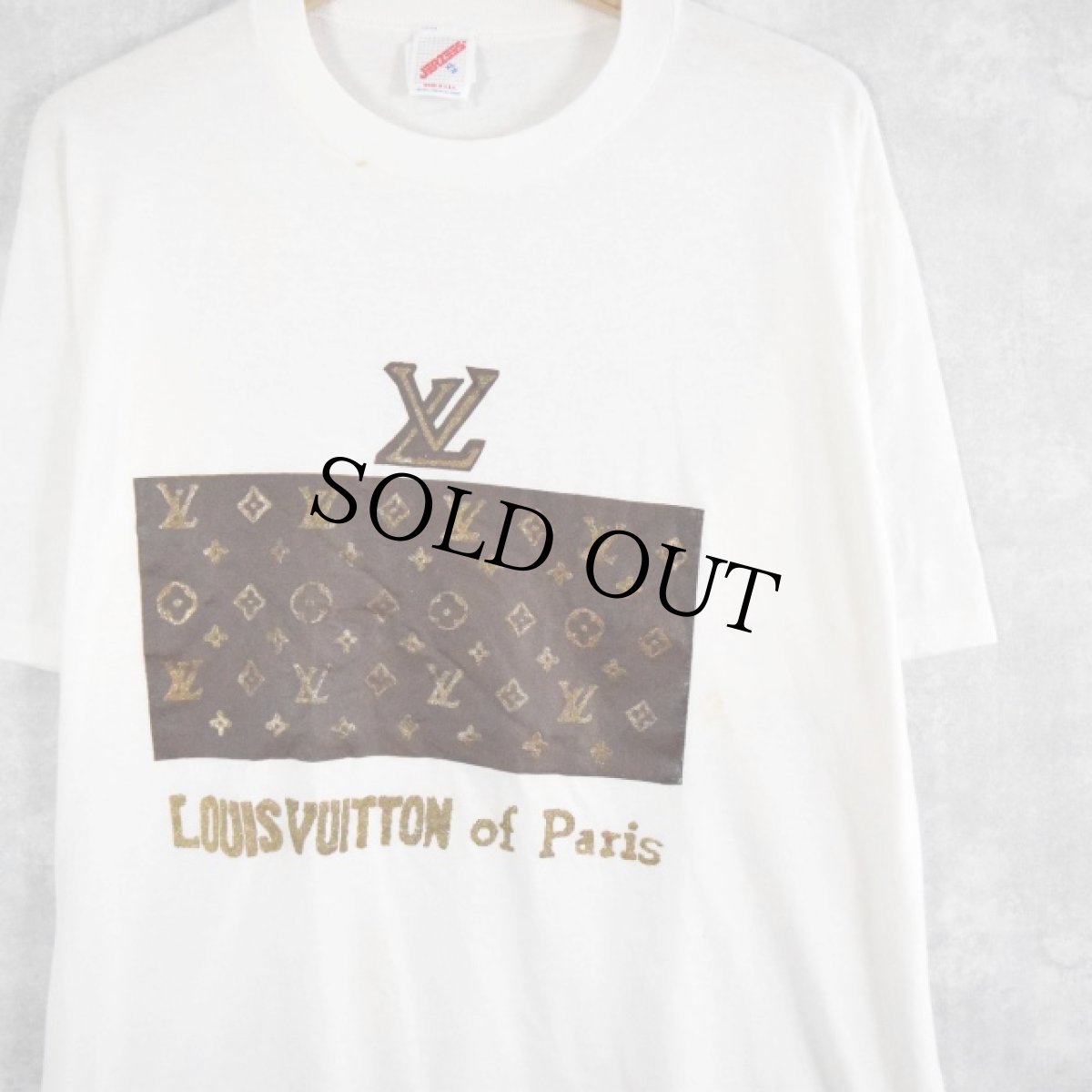 画像1: 90's LOUIS VUITTON ブート USA製 ラメプリントTシャツ XL (1)