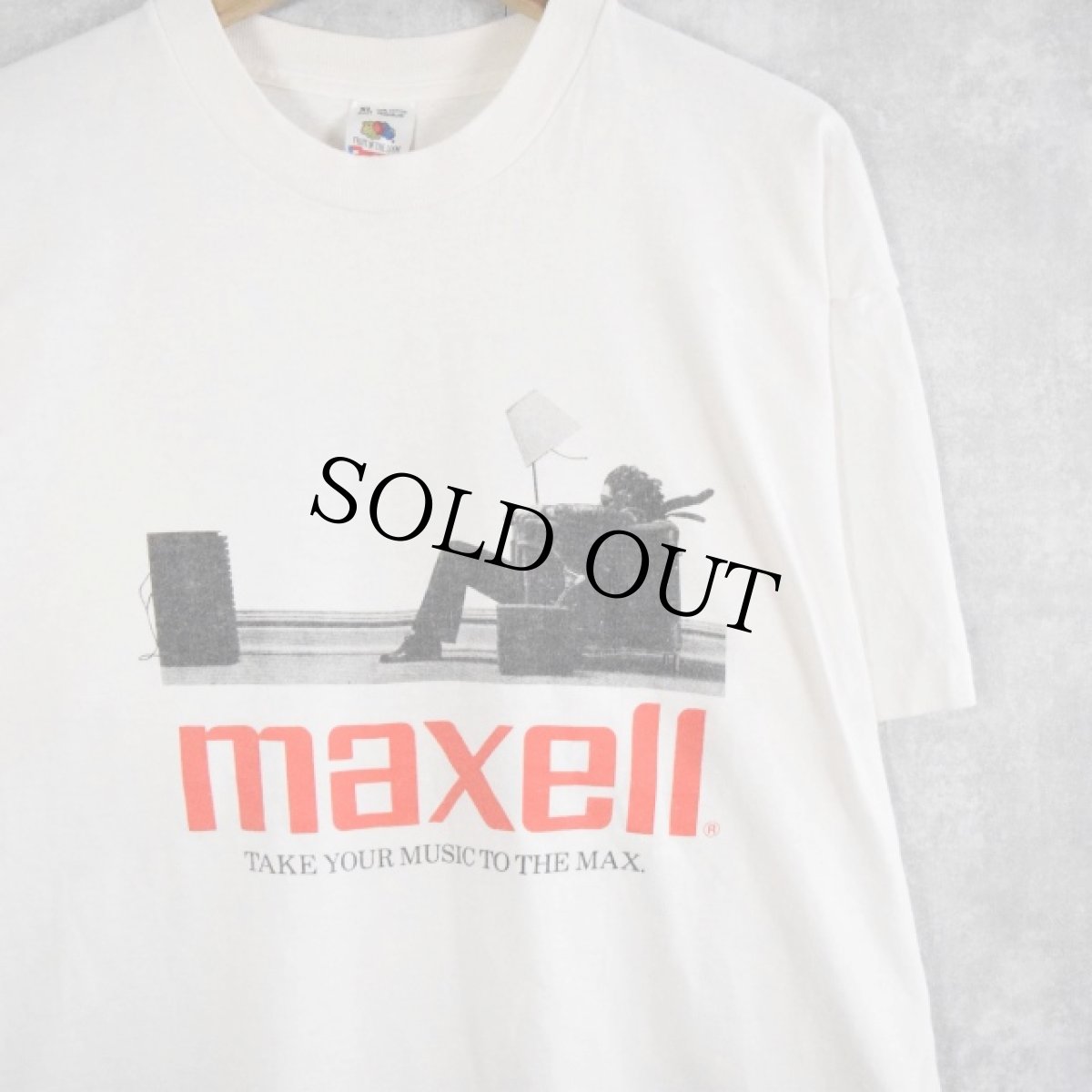 画像1: 90's MAXELL USA製 企業広告プリントTシャツ XL (1)