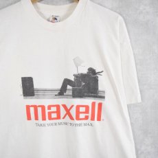 画像1: 90's MAXELL USA製 企業広告プリントTシャツ XL (1)