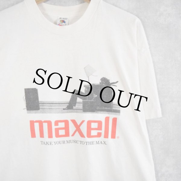 90's MAXELL USA製 企業広告プリントTシャツ XL
