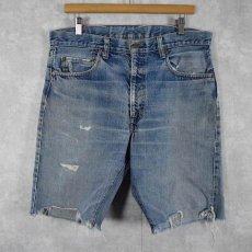 画像1: 70's LEVI'S 505 BIGE カットオフデニムショーツ W35 (1)