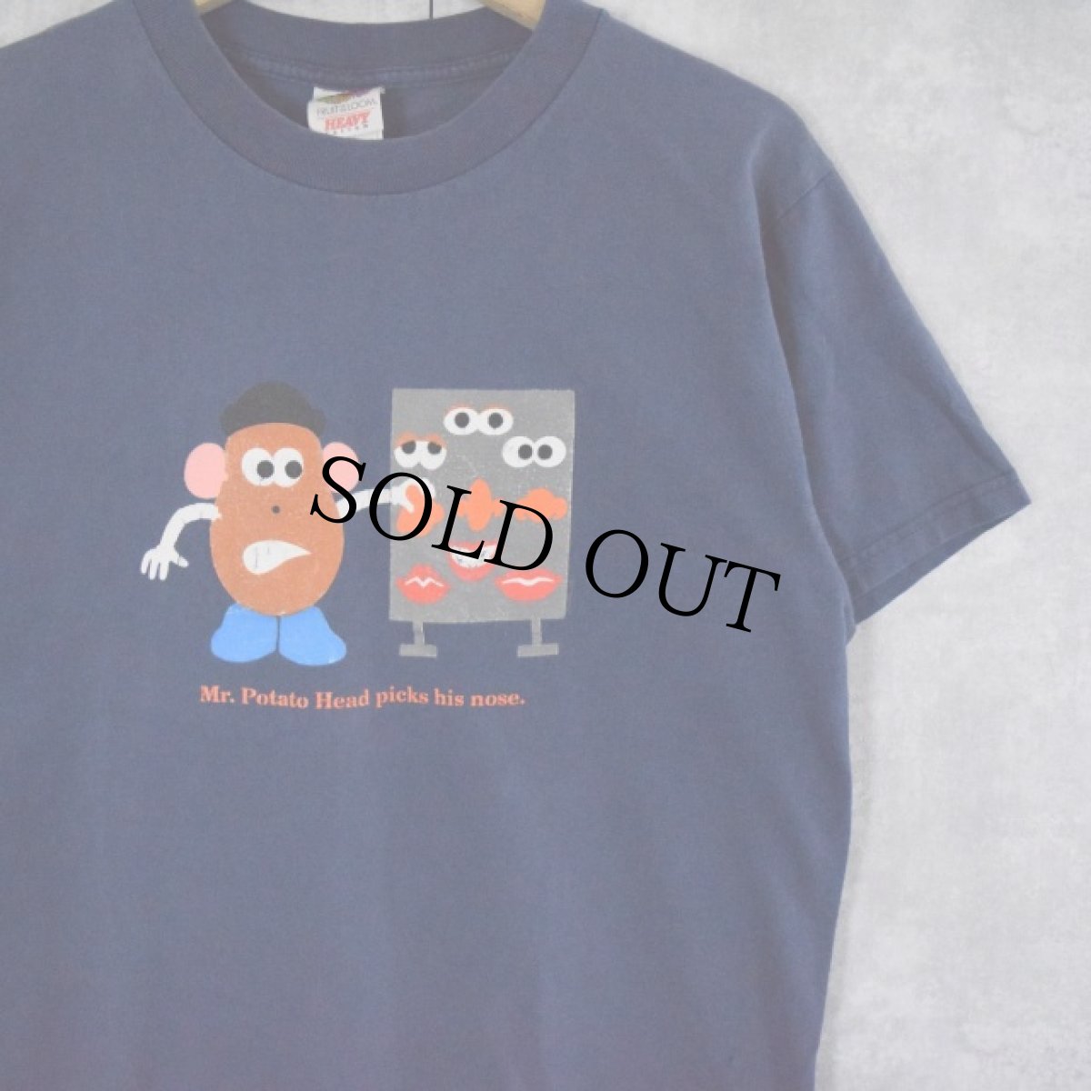 画像1: Disney Mr. Potato Head "Picks his nose." キャラクターTシャツ L (1)