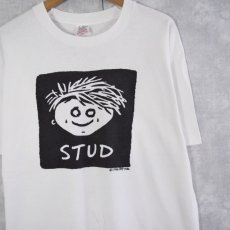 画像1: 90's "STUD" USA製 ファニーイラストTシャツ L (1)