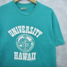 画像1: 90's USA製 "UNIVERSITY OF HAWAII" カレッジロゴプリントTシャツ L (1)