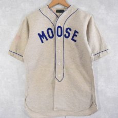 画像1: 50's "MOOSE" ウールベースボールシャツ 34 (1)