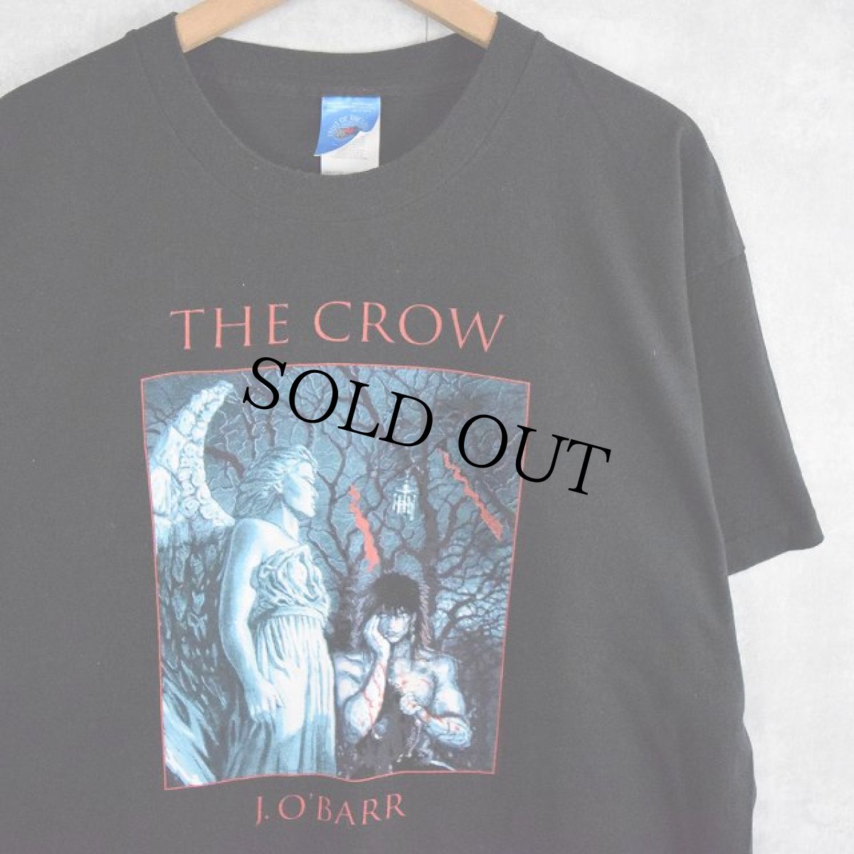 画像1: 90's J.O' BARR "THE CROW" ホラー小説プリントTシャツ XL (1)