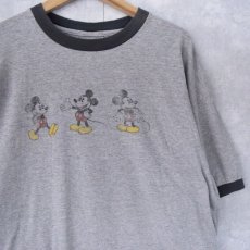 画像1: Disney MICKEY MOUSE キャラクターリンガーTシャツ (1)