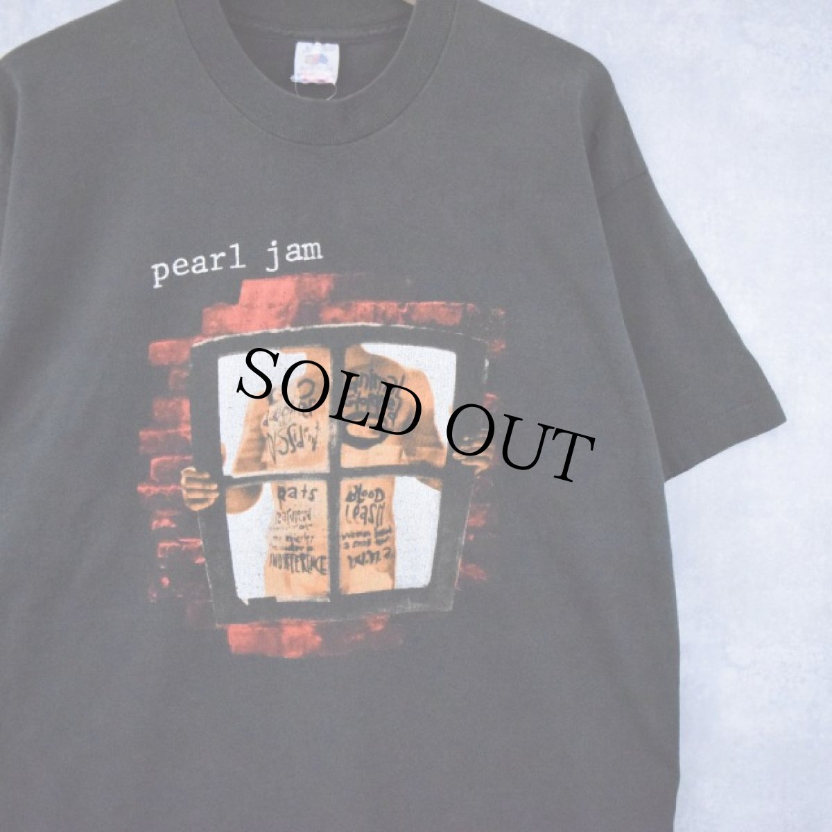 画像1: 90's USA製 Pearl Jam "window pain" オルタナティヴ・ロックバンドTシャツ L (1)
