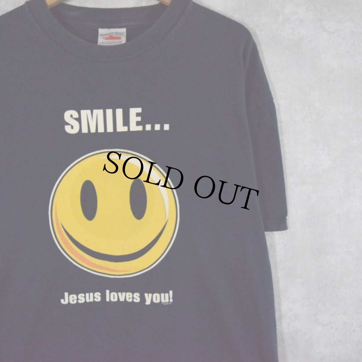 画像1: SMILE... Jesus loves you! スマイルプリントTシャツ XL (1)