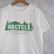 画像1: 90's USA製 "RECYCLE" プリントTシャツ L (1)