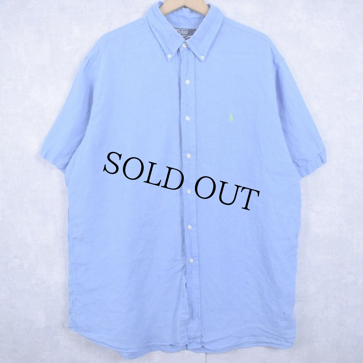 画像1: POLO Ralph Lauren "ELLINGTON" リネンボタンダウンシャツ XL (1)