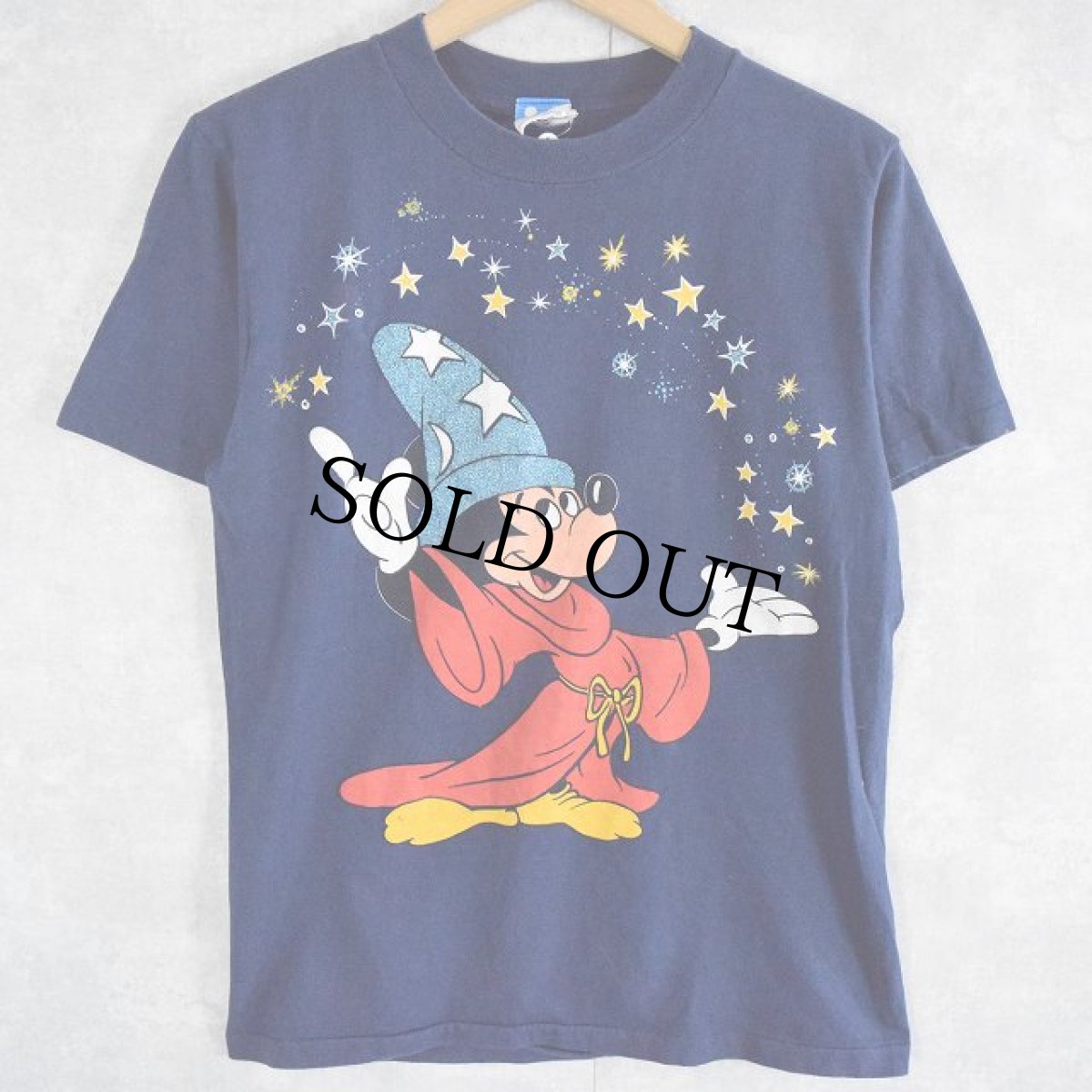 画像1: 90's Disney USA製 ファンタジアミッキープリントTシャツ M (1)