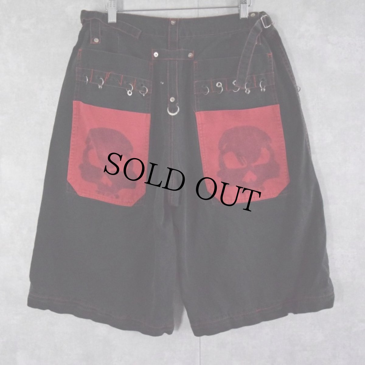 画像2: TRIPP NYC スカルプリント ボンテージハーフパンツ W30-35 (2)
