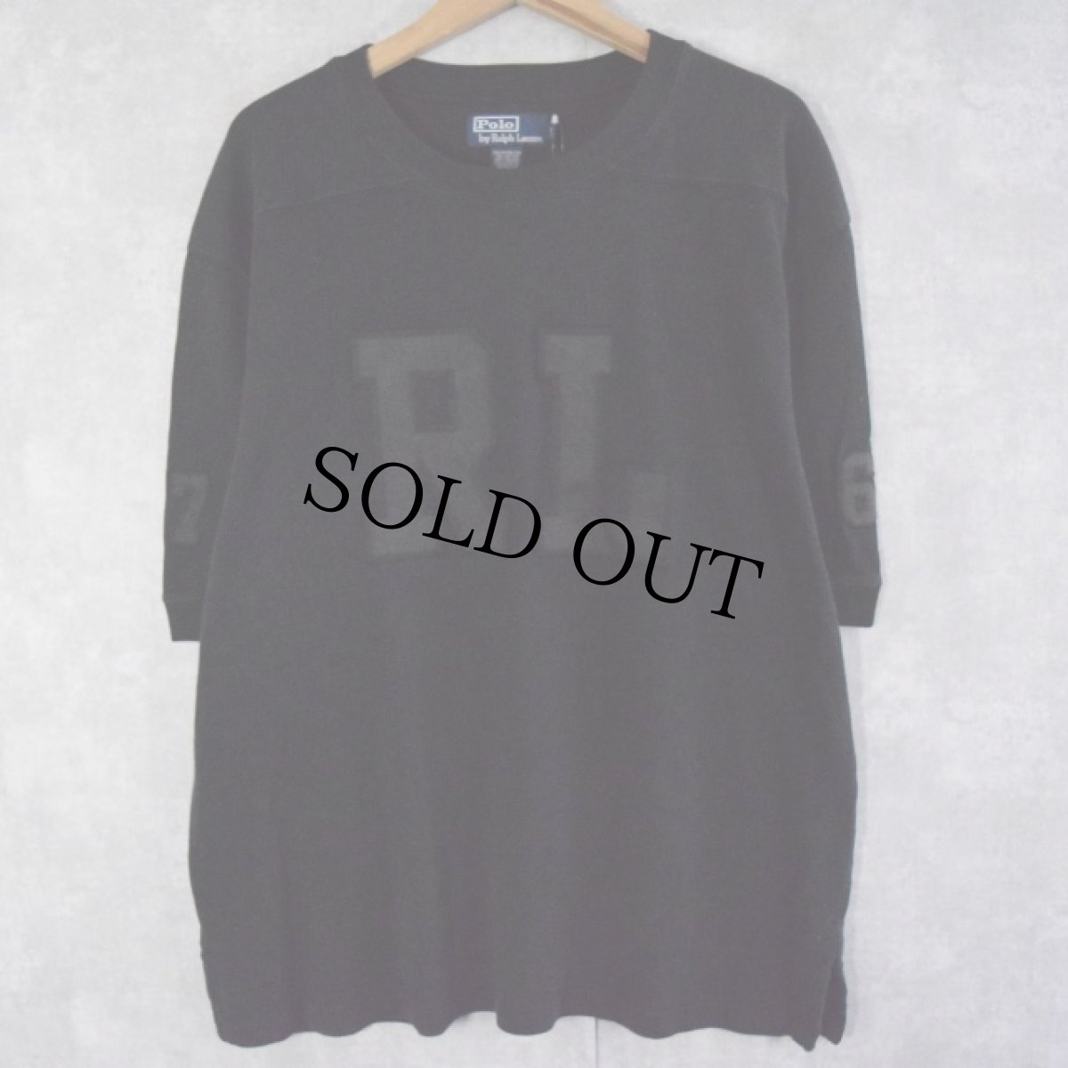 画像1: 90's〜 POLO Ralph Lauren ロゴワッペン付き フットボールTシャツ XL (1)
