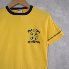 画像1: 80's Collegiate Pacific USA製 "KENT STATE UNIVERSITY" リンガーTシャツ M (1)
