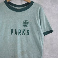 画像1: 80's Collegiate Pacific USA製 "PARKS" リンガーTシャツ L (1)