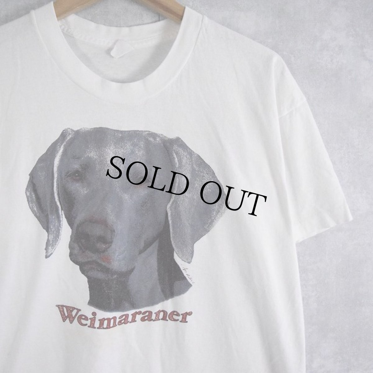 画像1: 80's USA製 "Weimaraner" 犬プリントTシャツ XL (1)