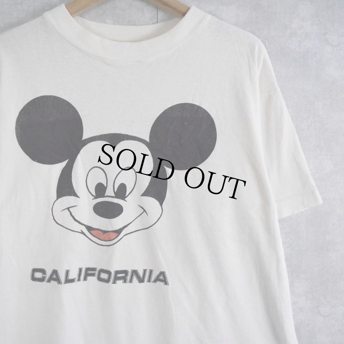 画像1: 90's DISNEY MICKEY MOUSE "CALIFORNIA" キャラクタープリントTシャツ XL (1)