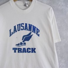 画像1: 【SALE】90's LAUSANNE TRACK USA製 "ウイングフット" プリントTシャツ L (1)