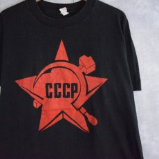 画像1: 90's USA製 "CCCP" ソビエト連邦 イラストプリントＴシャツ XL (1)