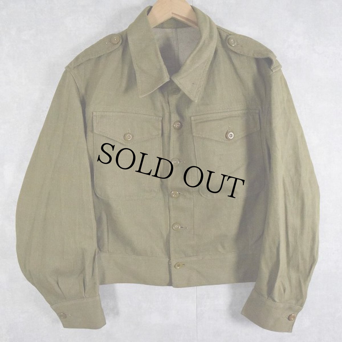 画像1: 50's  BRITISH ARMY グリーンデニム BATTLEDRESS JACKET 6 (1)