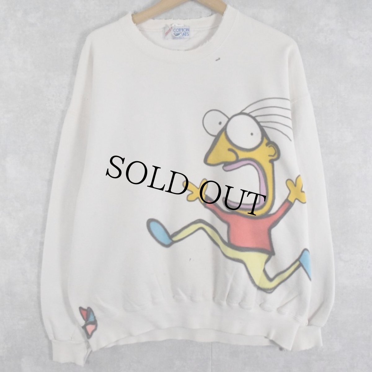 画像2: 90's Gary Hirsch USA製 キャラクター ハンドペイントスウェット XL (2)