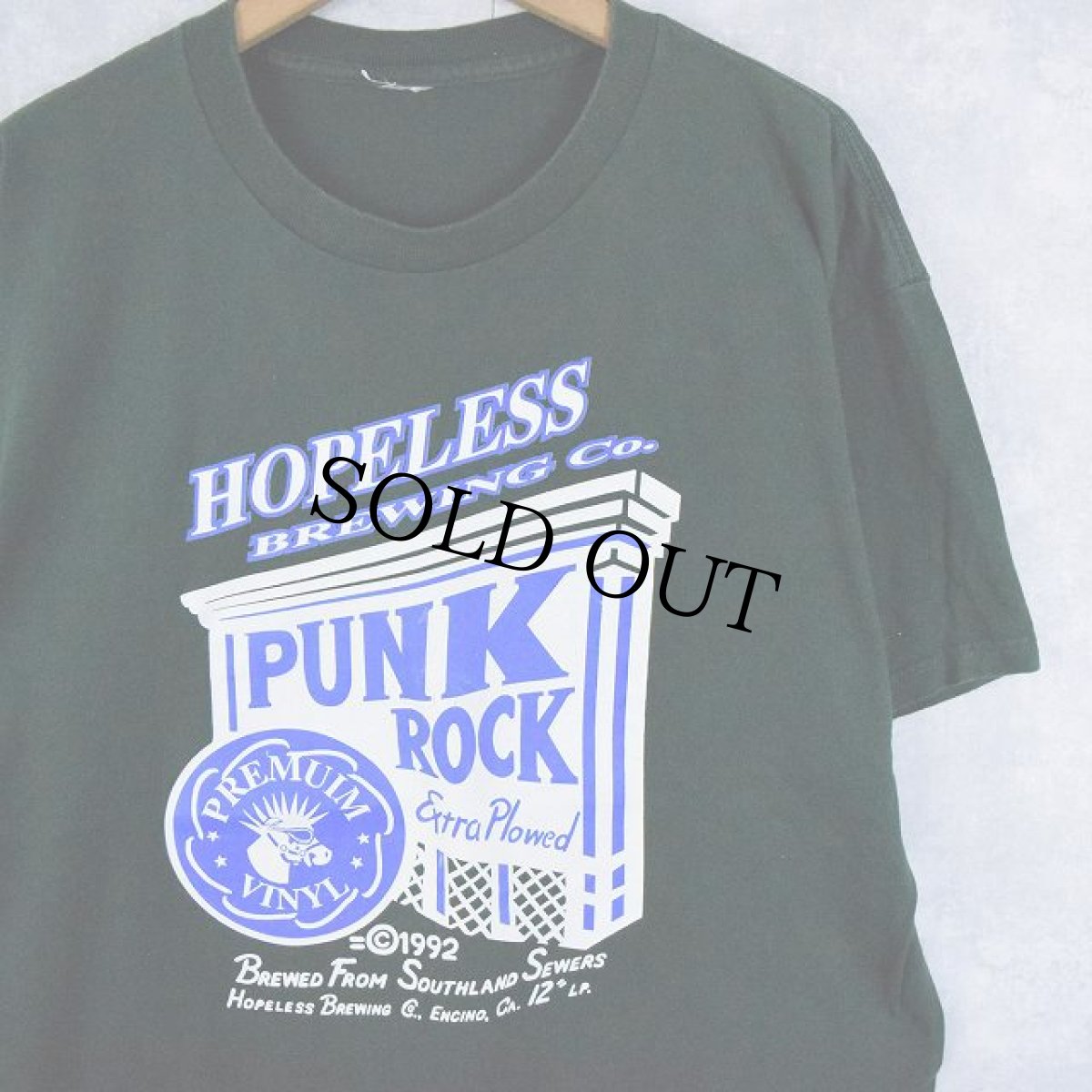 画像1: 90's Hopeless Records "HOPELESS BREWING Co." レコードレーベルTシャツ  (1)