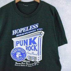 画像1: 90's Hopeless Records "HOPELESS BREWING Co." レコードレーベルTシャツ  (1)