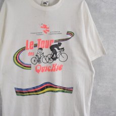 画像1: 90's CANADA製 "Le Tour des Quickie" ロードレースプリントTシャツ XL (1)