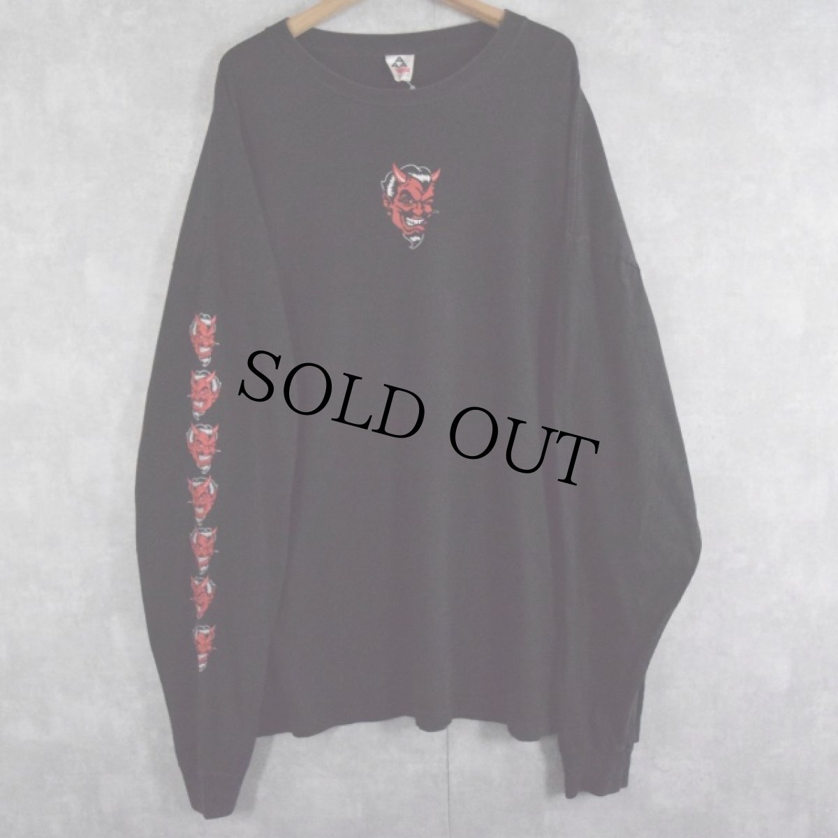 画像2: 90's FASHION VICTIM デビルイラスト ロンT 4XL (2)