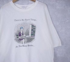画像1: Edward Gorey "There's No Such Thing As Too Many Books…" メッセージプリントTシャツ XXL (1)