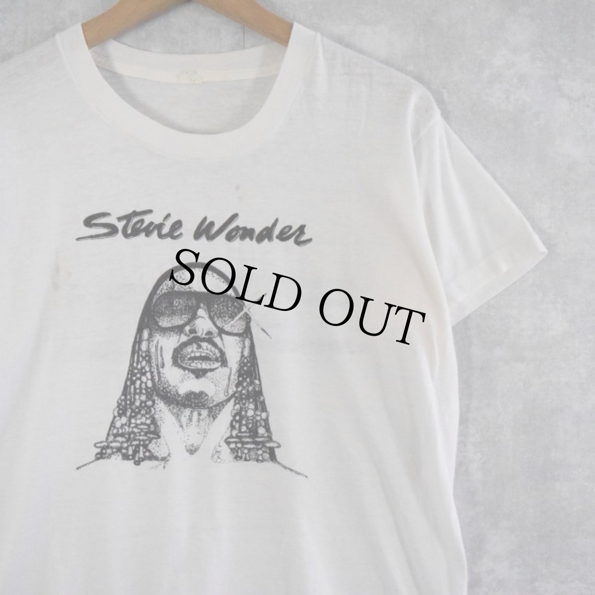 画像1: 80's Stevie Wonder ミュージシャンTシャツ L (1)