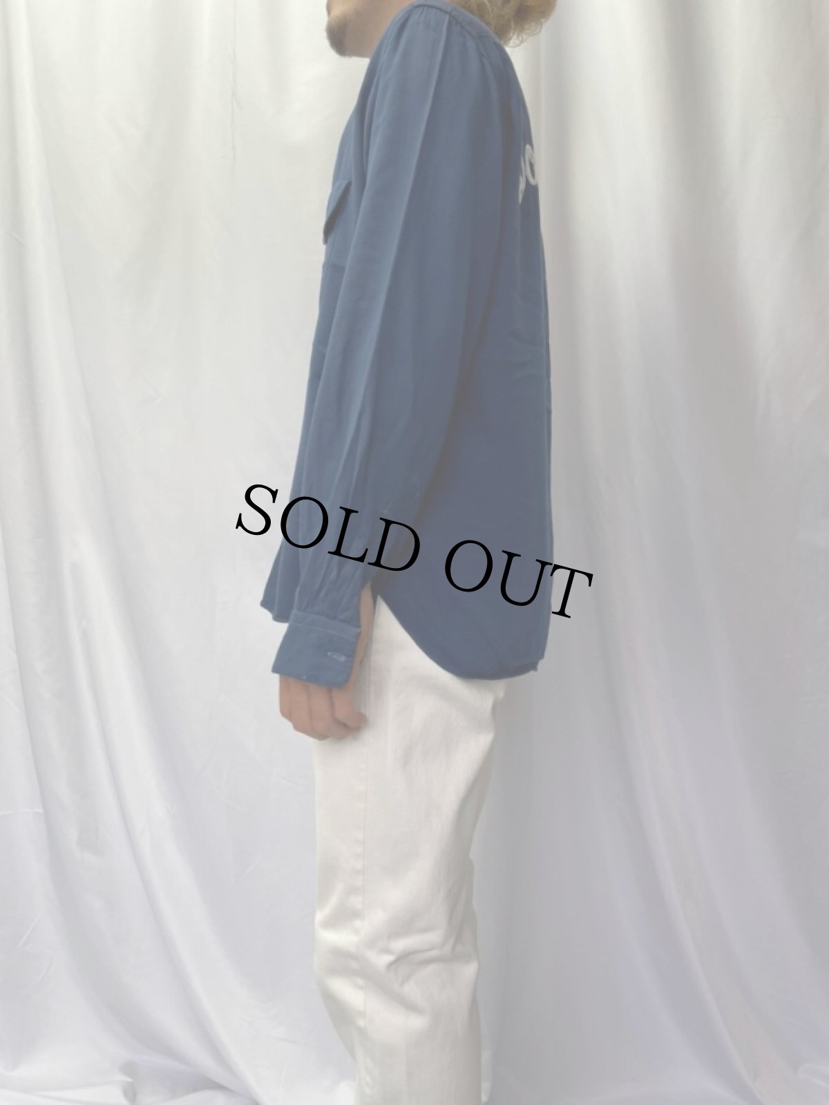 画像3: 50's Keglerite by Geo. London チェーンステッチ 長袖レーヨンボーリングシャツ (3)