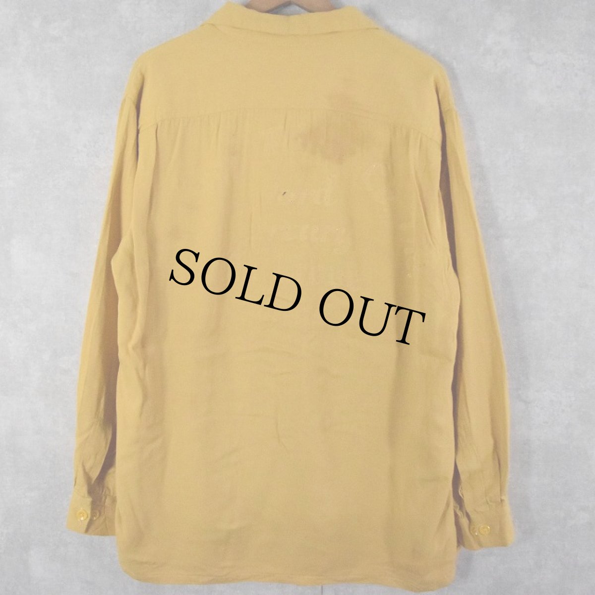 画像2: 60's Air flo ボーリングボタン レーヨン長袖ボーリングシャツ L (2)