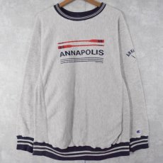 画像1: 90's Champion REVERSE WEAVE USA製 "ANNAPOLIS" リブボーダー L (1)