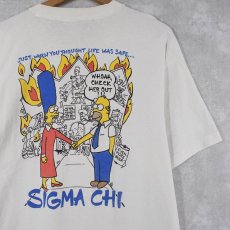 画像1: 90's THE SIMPSONS USA製 "SIGMA CHI" キャラクタープリントTシャツ XL (1)