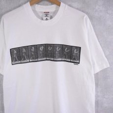 画像1: 90's EADWEARD MUYBRIDGE USA製 "MAN TIPPING HAT" アートプリントTシャツ XL (1)