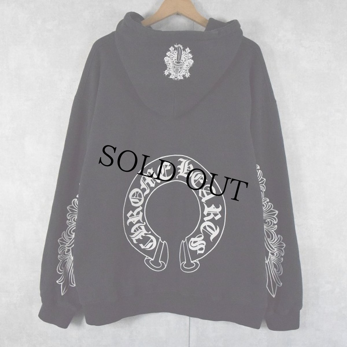 画像2: Chrome Hearts USA製 ロゴプリントスウェットフーディ XL (2)