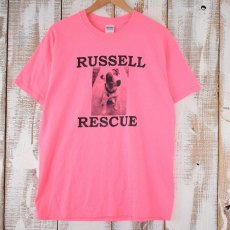 画像1: ● 【SALE】 RUSSELL RESCUE 犬フォトプリントTシャツ L (1)
