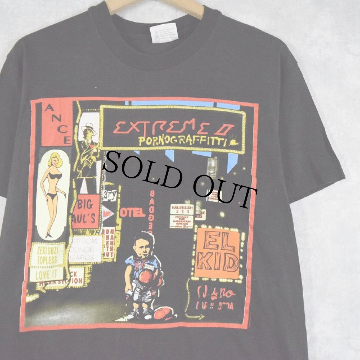 画像1: 90's Extreme "Pornograffitti" ヘヴィメタルバンドTシャツ L (1)