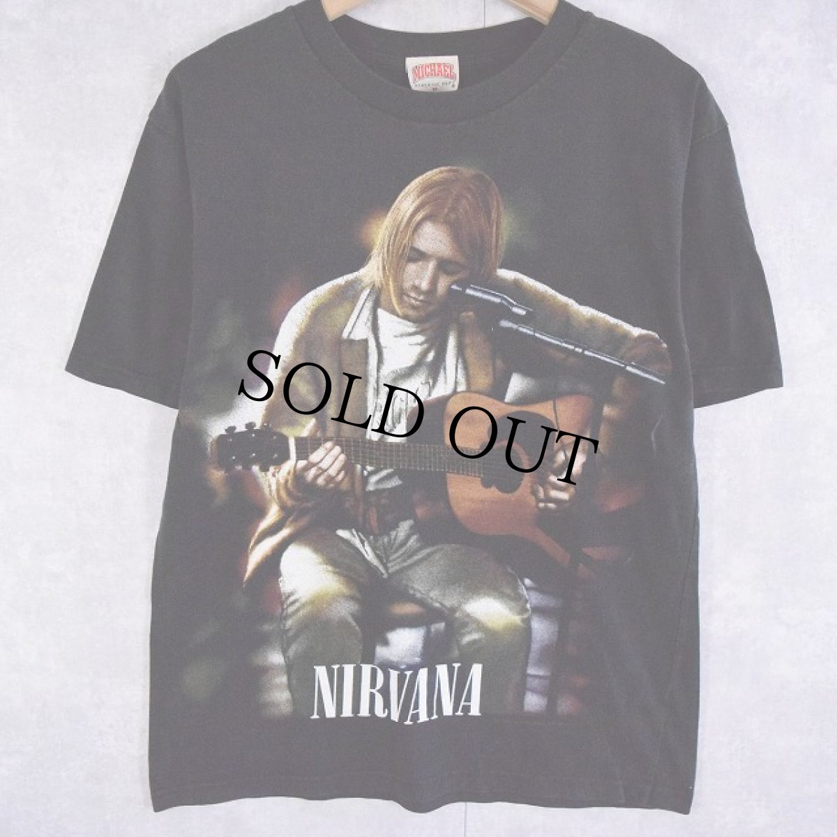 画像1: 90's NIRVANA ロックバンド 大判プリントTシャツ M (1)