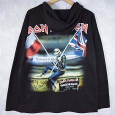 画像1: 80's IRON MAIDEN ヘヴィメタルバンドプリント ジップパーカー (1)